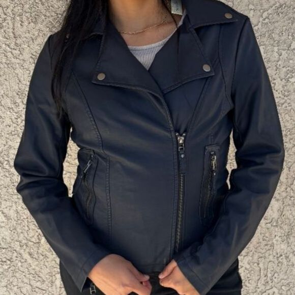 Max Studio Moto Faux Leather Jacket - Picture 1 of 15